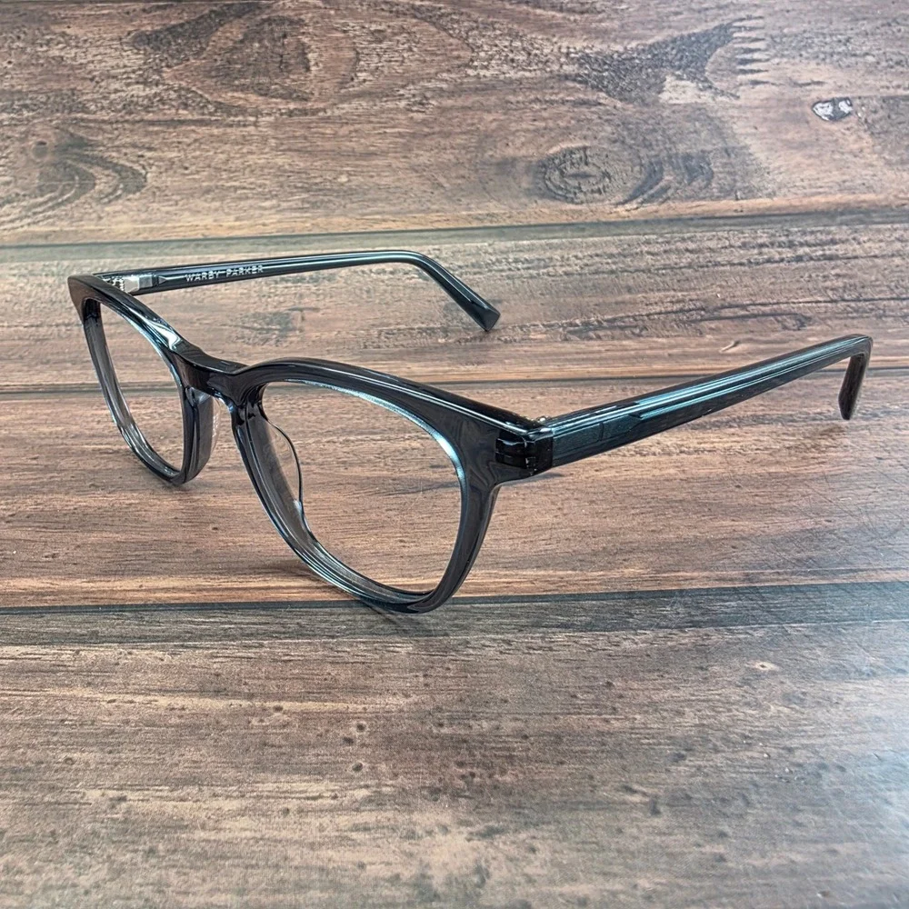 Warby Parker Turner Eyeglasses Carbon Grey Black Frames 48-20-142 W 370